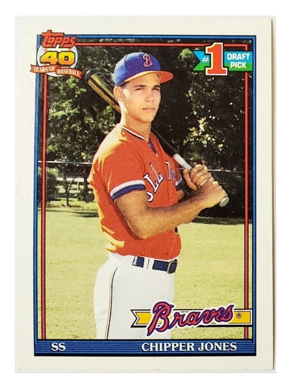 CHIPPER JONES ROOKIE "FLAGSHIP" 1991 TOPPS #333, ATLANTA BRAVES, HOF!